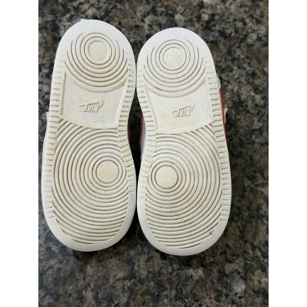 Nike Court Borough Low 2 White Pink Leopard Print Toddler Shoes 8C 870030-101